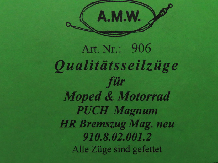 Kabel Puch Magnum remkabel achter A.M.W.